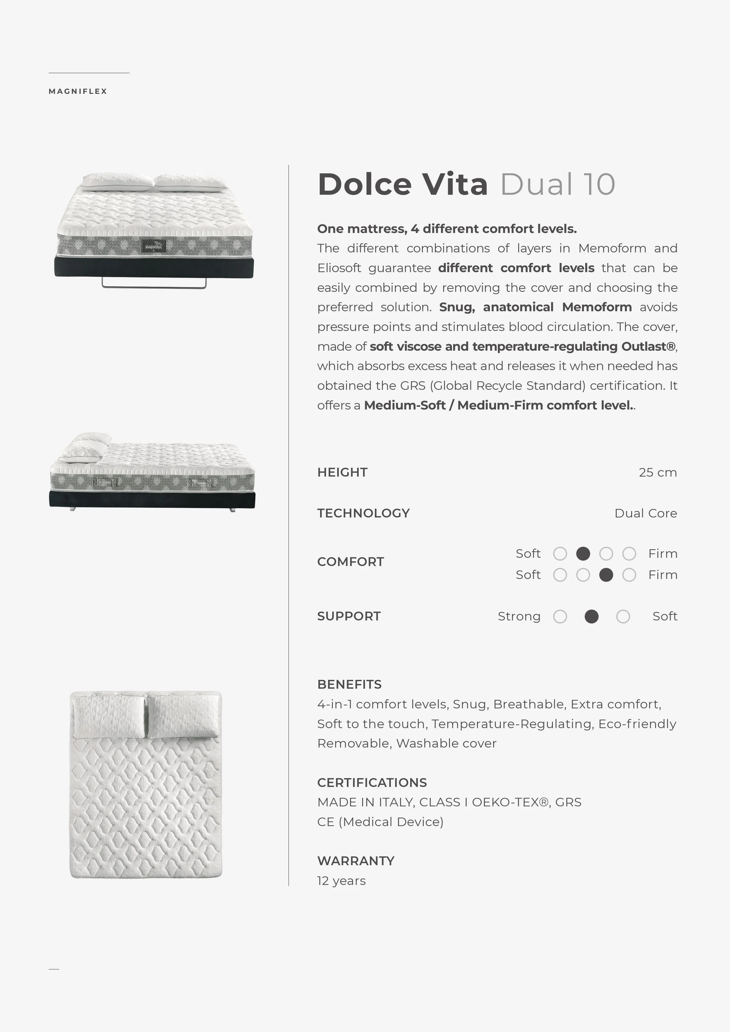 Dolce Vita Dual 10 Magniflex Mattress - Image 5